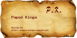 Papsó Kinga névjegykártya